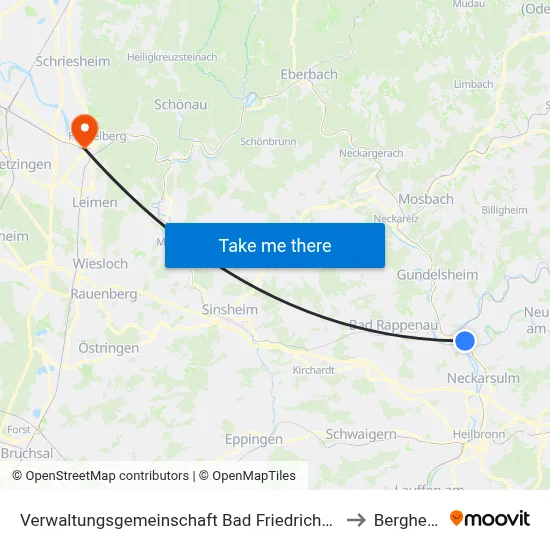 Verwaltungsgemeinschaft Bad Friedrichshall to Bergheim map