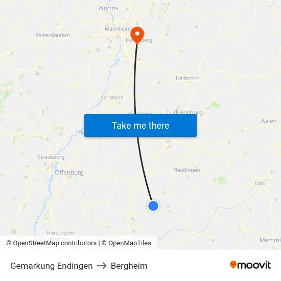 Gemarkung Endingen to Bergheim map