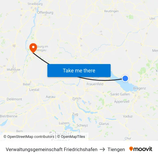 Verwaltungsgemeinschaft Friedrichshafen to Tiengen map