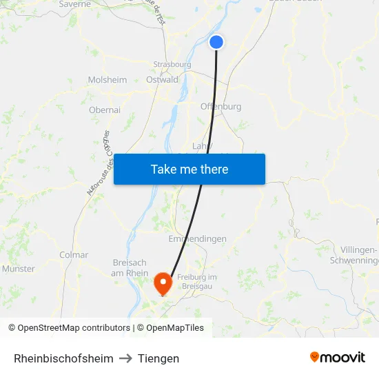 Rheinbischofsheim to Tiengen map