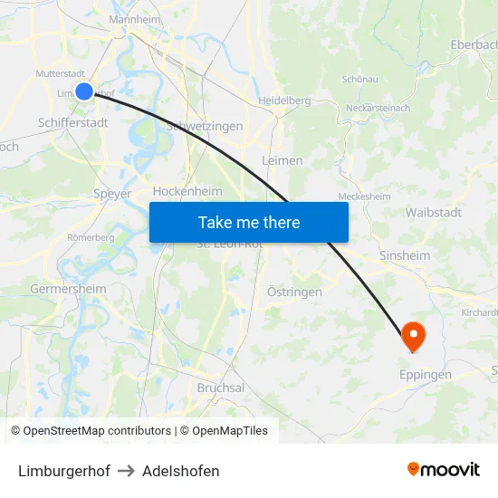 Limburgerhof to Adelshofen map