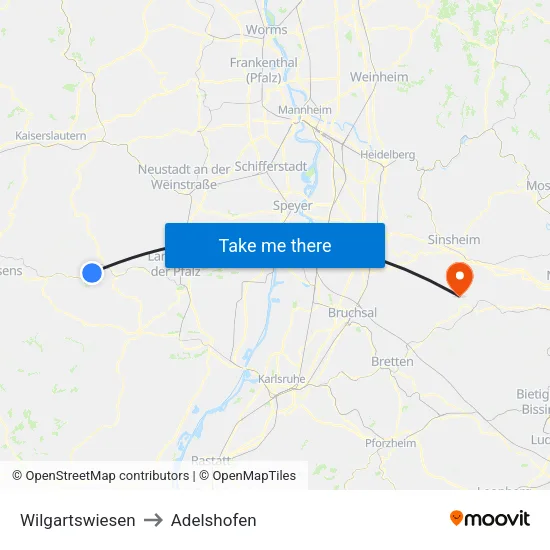 Wilgartswiesen to Adelshofen map