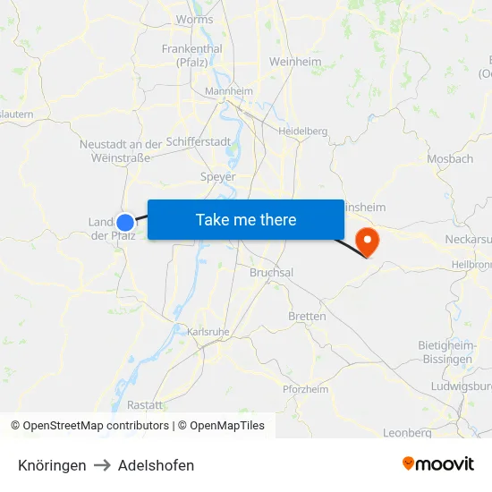 Knöringen to Adelshofen map