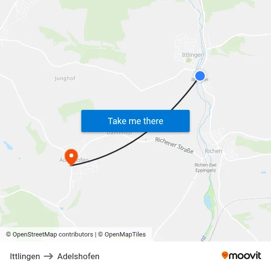 Ittlingen to Adelshofen map