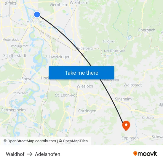 Waldhof to Adelshofen map