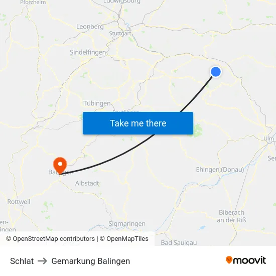 Schlat to Gemarkung Balingen map