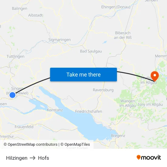 Hilzingen to Hofs map