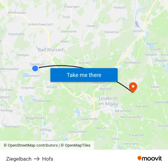 Ziegelbach to Hofs map