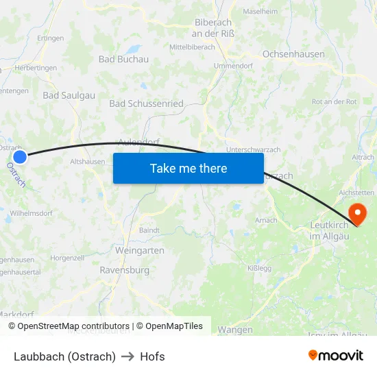Laubbach (Ostrach) to Hofs map
