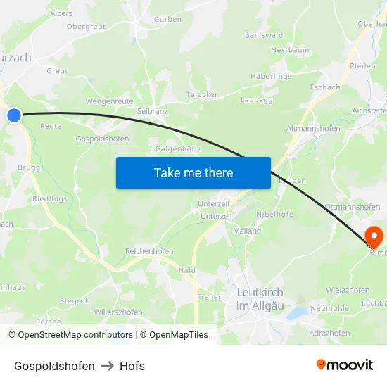 Gospoldshofen to Hofs map