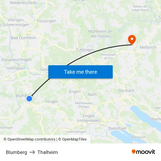 Blumberg to Thalheim map