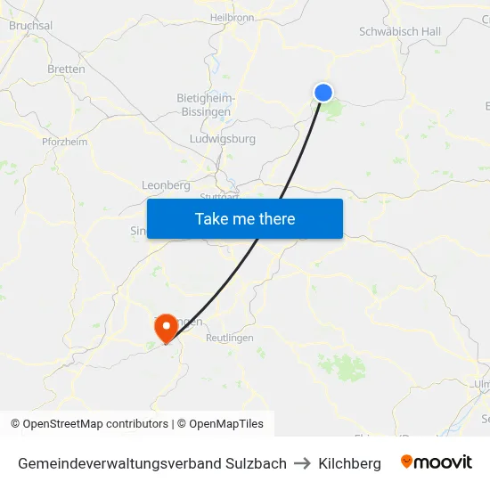 Gemeindeverwaltungsverband Sulzbach to Kilchberg map
