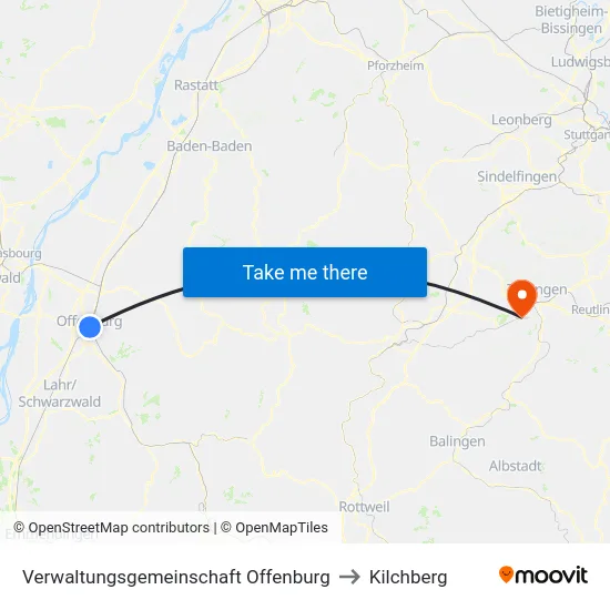 Verwaltungsgemeinschaft Offenburg to Kilchberg map