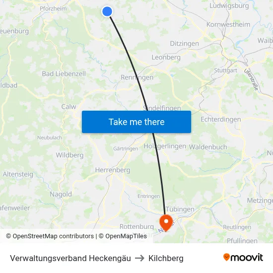 Verwaltungsverband Heckengäu to Kilchberg map