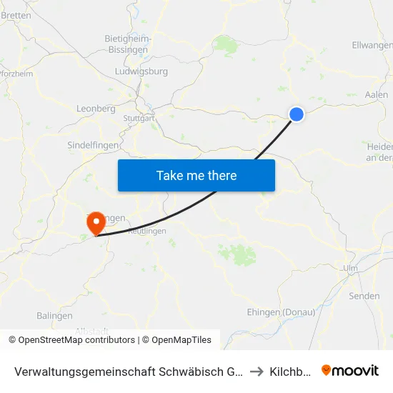 Verwaltungsgemeinschaft Schwäbisch Gmünd to Kilchberg map