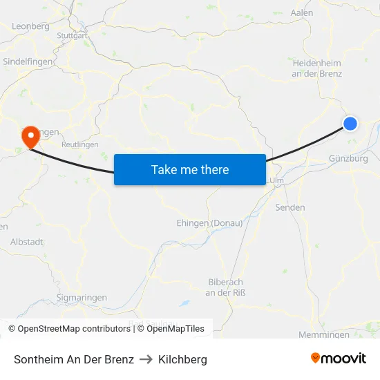 Sontheim An Der Brenz to Kilchberg map