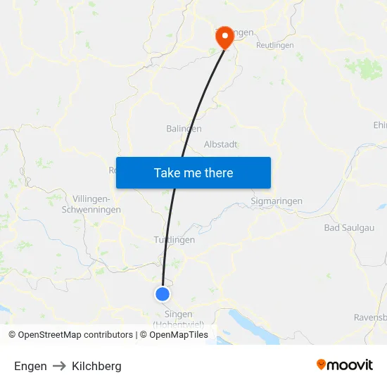Engen to Kilchberg map