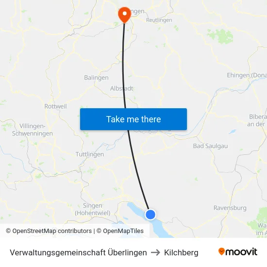 Verwaltungsgemeinschaft Überlingen to Kilchberg map