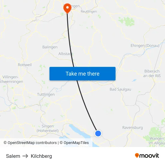 Salem to Kilchberg map