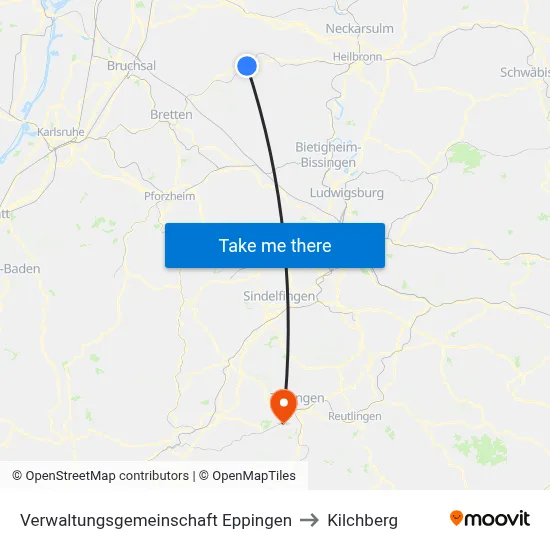 Verwaltungsgemeinschaft Eppingen to Kilchberg map