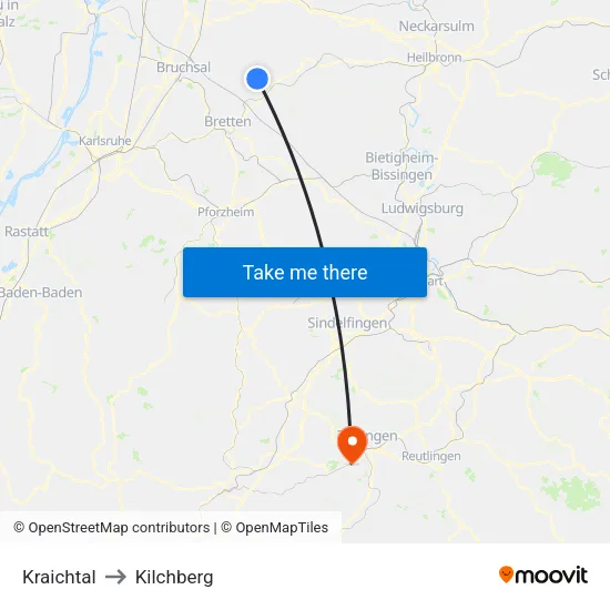 Kraichtal to Kilchberg map