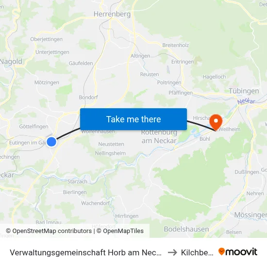 Verwaltungsgemeinschaft Horb am Neckar to Kilchberg map