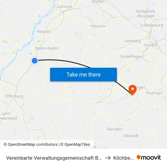 Vereinbarte Verwaltungsgemeinschaft Bühl to Kilchberg map