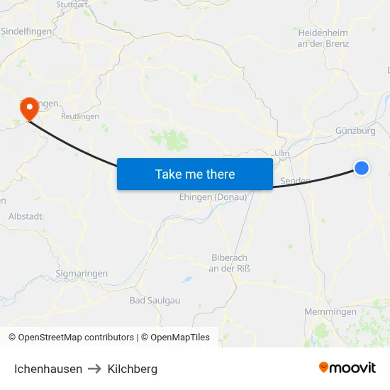 Ichenhausen to Kilchberg map