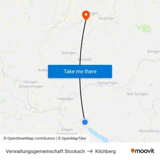 Verwaltungsgemeinschaft Stockach to Kilchberg map