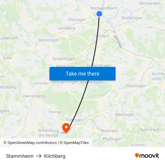 Stammheim to Kilchberg map