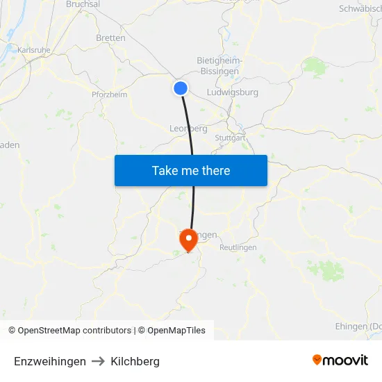 Enzweihingen to Kilchberg map