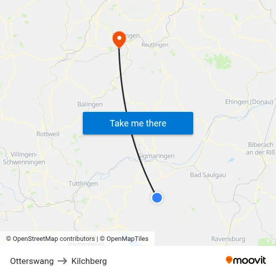 Otterswang to Kilchberg map