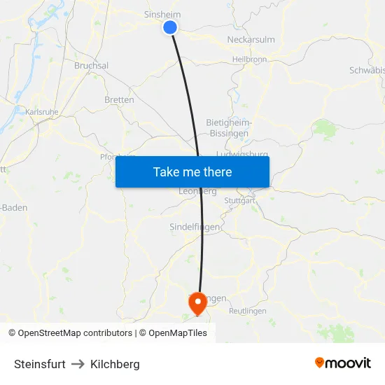 Steinsfurt to Kilchberg map