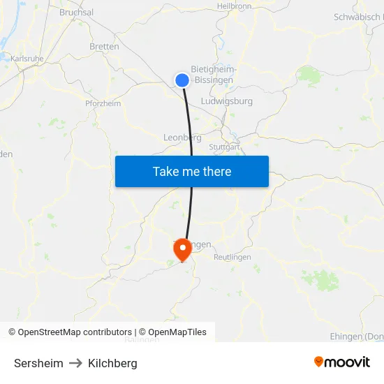 Sersheim to Kilchberg map