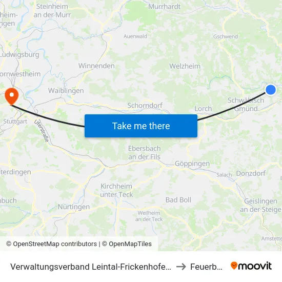 Verwaltungsverband Leintal-Frickenhofer Höhe to Feuerbach map
