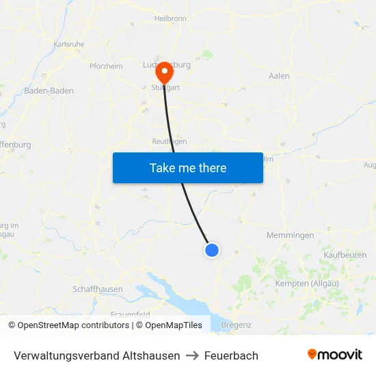 Verwaltungsverband Altshausen to Feuerbach map