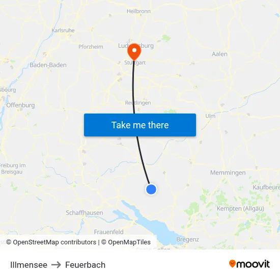 Illmensee to Feuerbach map