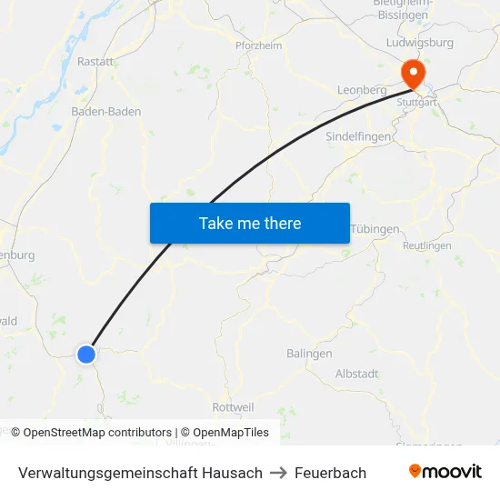 Verwaltungsgemeinschaft Hausach to Feuerbach map
