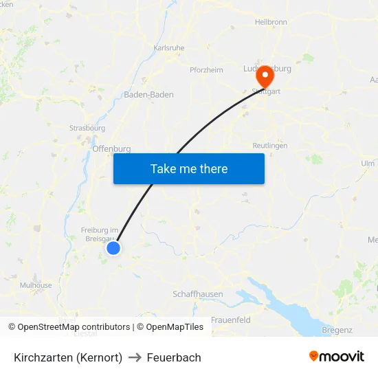 Kirchzarten (Kernort) to Feuerbach map