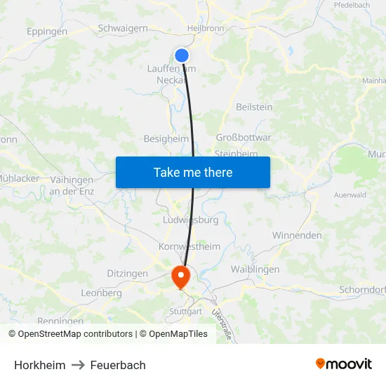 Horkheim to Feuerbach map