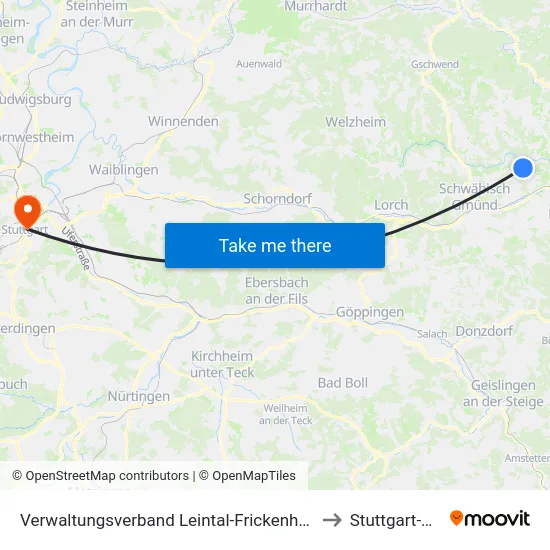 Verwaltungsverband Leintal-Frickenhofer Höhe to Stuttgart-Mitte map