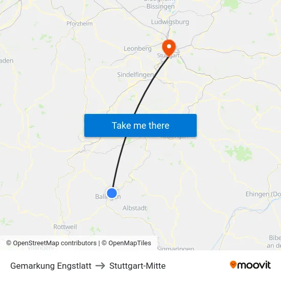 Gemarkung Engstlatt to Stuttgart-Mitte map