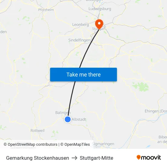 Gemarkung Stockenhausen to Stuttgart-Mitte map