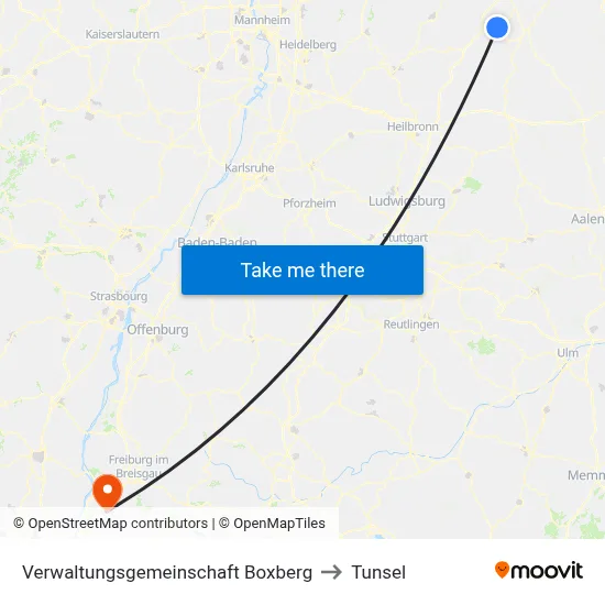 Verwaltungsgemeinschaft Boxberg to Tunsel map