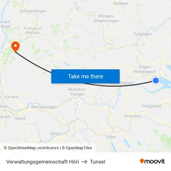 Verwaltungsgemeinschaft Höri to Tunsel map