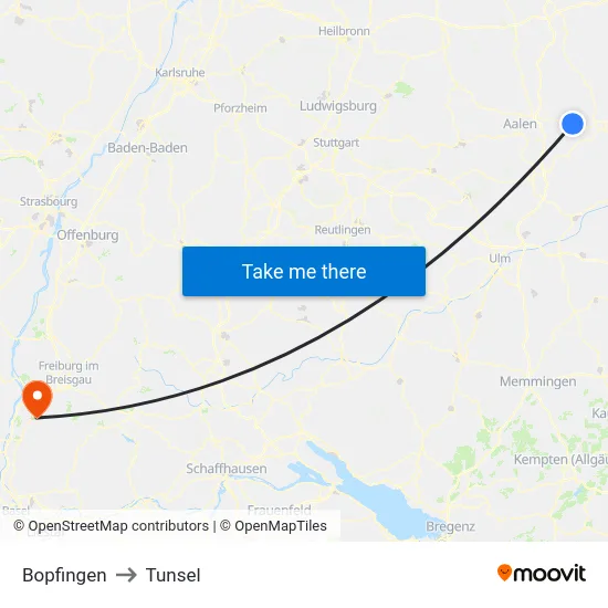 Bopfingen to Tunsel map