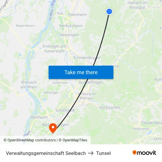 Verwaltungsgemeinschaft Seelbach to Tunsel map