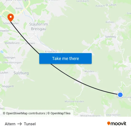 Aitern to Tunsel map