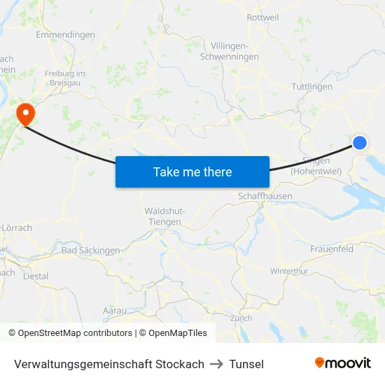 Verwaltungsgemeinschaft Stockach to Tunsel map
