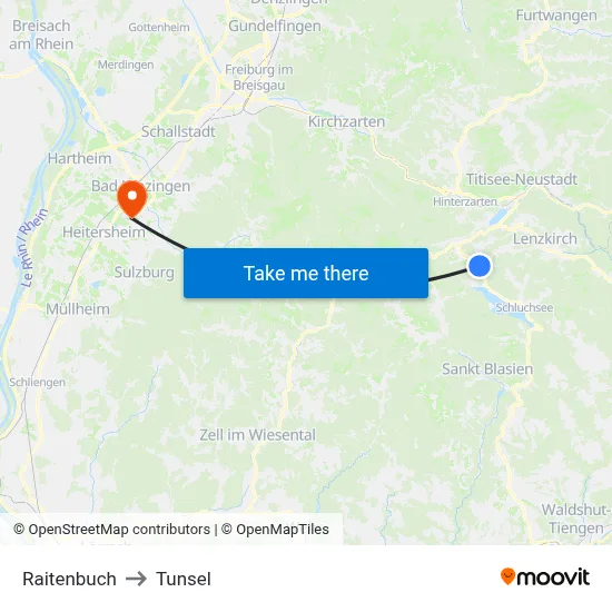 Raitenbuch to Tunsel map